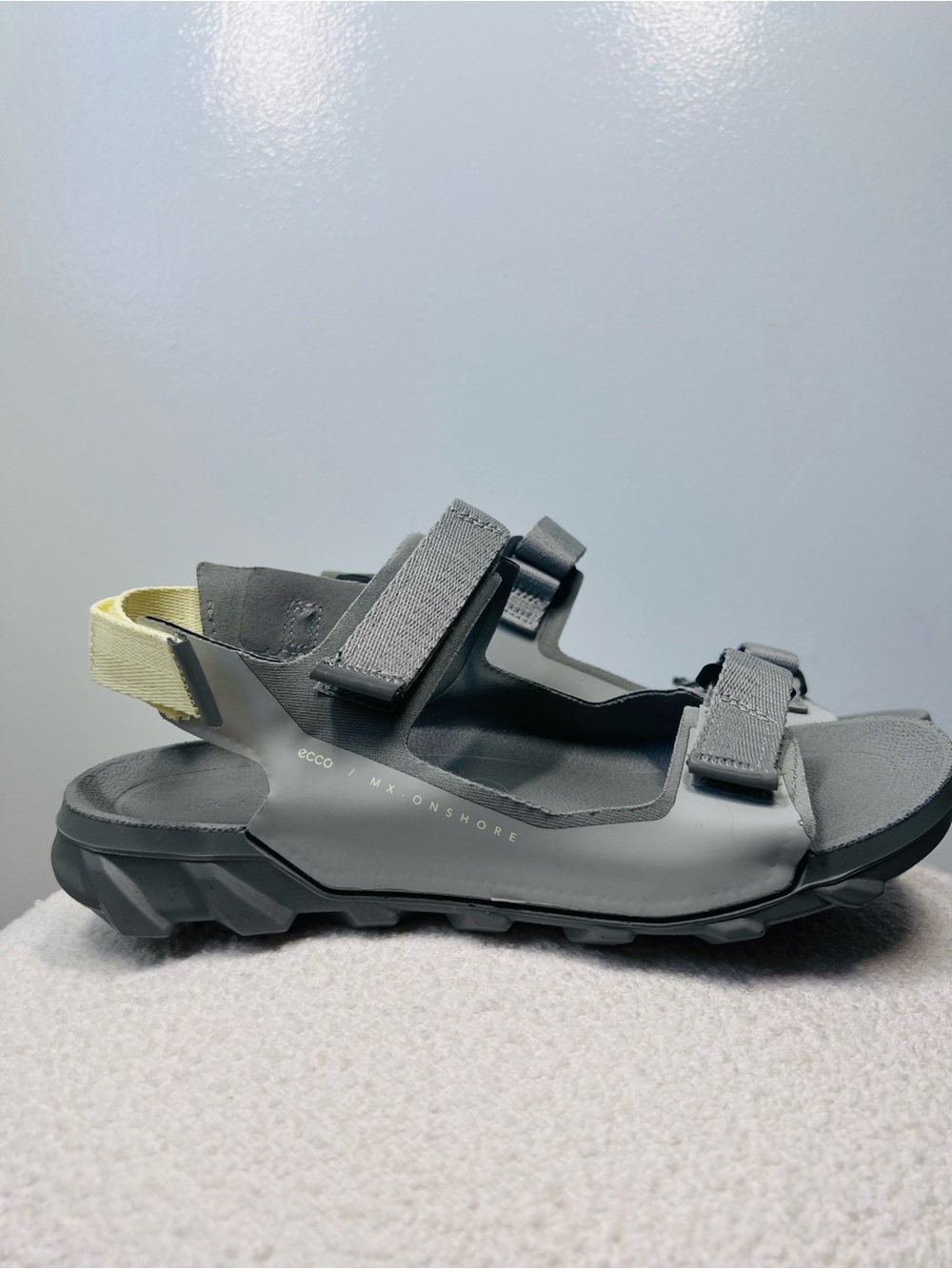 Ecco gray and pale yellow MX Onshore strap sandal Size 7-7.5